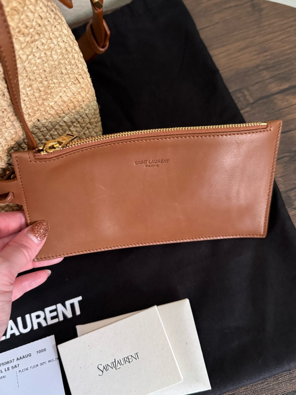 SAINT LAURENT Raffia Le 37 Two Way Bag - Picture 8 of 11